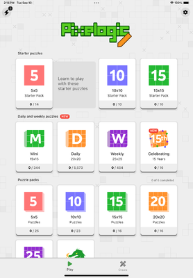 Screenshot of Pixelogic on iPad