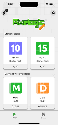 Screenshot of Pixelogic on iPhone